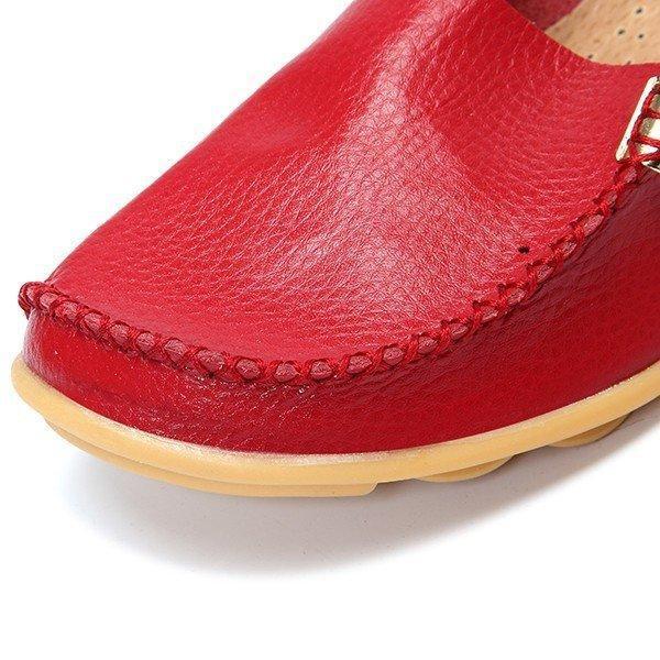 Flat Heel Artificial Leather Loafers& Flats