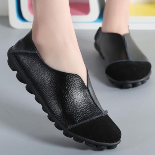 Leisure ladies flats genuine leather shoes women spring 2019 big size 35-43 casual shoes loafers sapato feminino