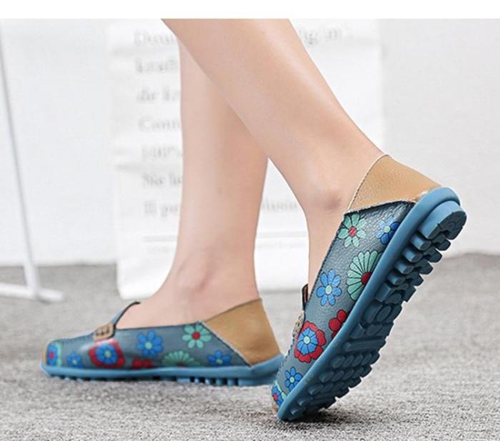 Genuine Leather Shoes Women Plus Size 44 Women Flats For Nurse Ballerina Flat Shoes Slip On Loafers Casual Mocassin Femme