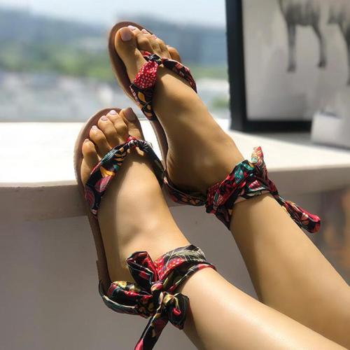 Fashion Strappy Top Post Flat Sandals