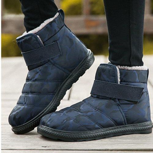 Waterproof  Ankle Snow Boots Flat Heel Round Toe Fur Lined Winter Warm Boots