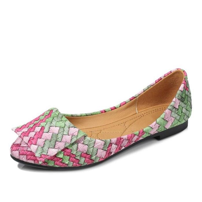 Woman Spring Shoes Women's Pu Leather Casual Flat Shoes Mix Color Slip On Female Shoes Sewing Fashion Platform 36-43 New 2020