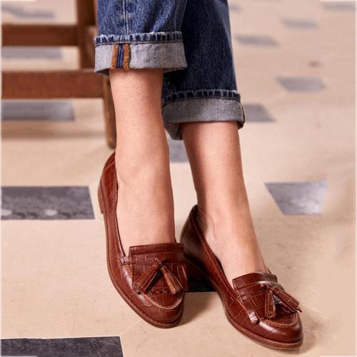 Women's Casual Solid Color Plaid Shallow Mouth Flat Shoes