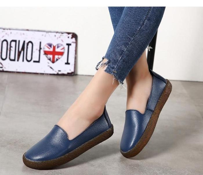 Women Flats Roman Style Women Shoes White Loafers For Women Nurse Casual Flat Shoes Genuine Leather Zapatos Mujer Sneakers Women