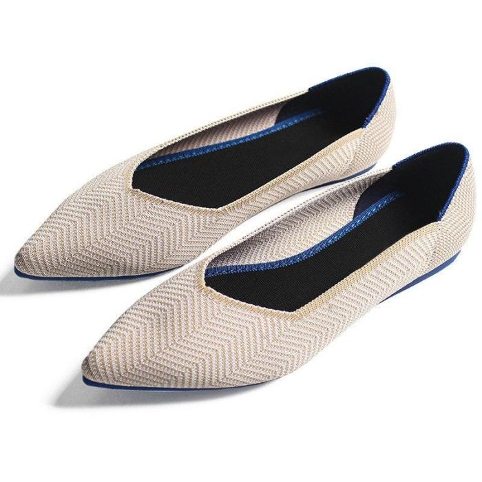 New Women Flats Shoes Mesh Loafers Breathable Comfortable Shallow Soft Sole Shoes Pointed Toe Autumn Casual Ladies Lazy Footwear