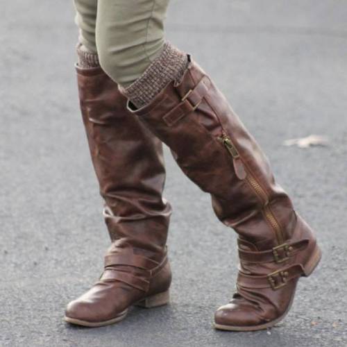 Womens Daily Casual Mid-Calf Vintage Boots