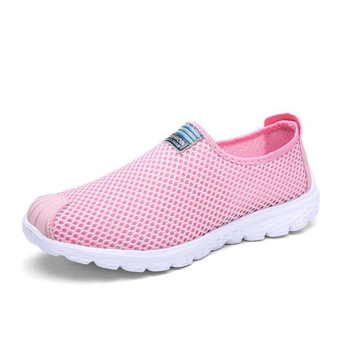 Casual Breathable Mesh Fabric Flat Heel Shoes