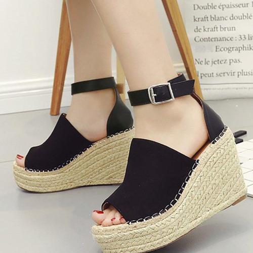 Women Espadrilles Daily Nubuck Sandals Creepers Wedges