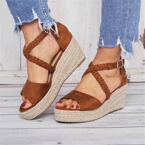 Fashion Woven With Wedge Sandals
