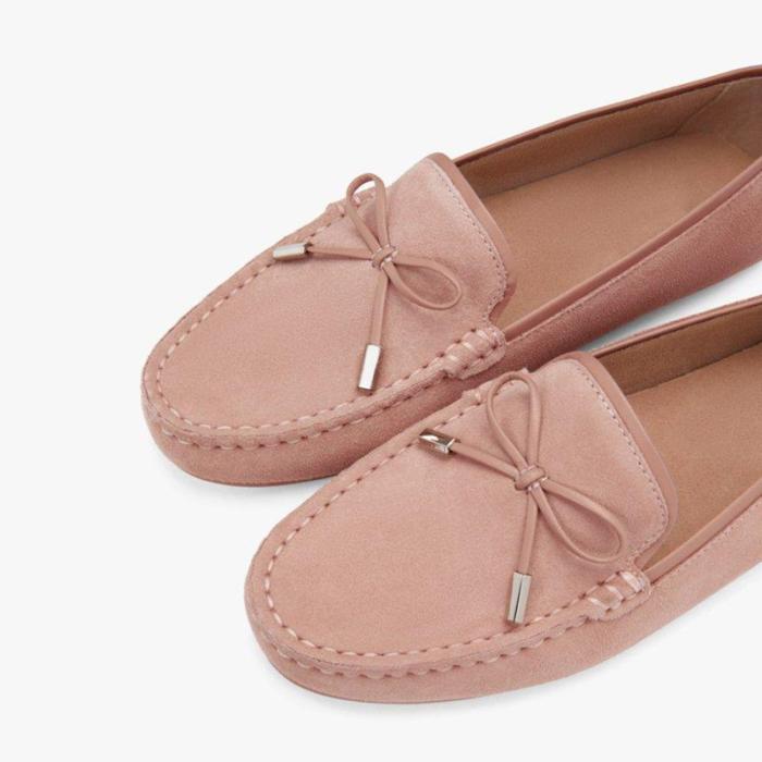 Bowknot Suede Flat Heel Loafers& Flats