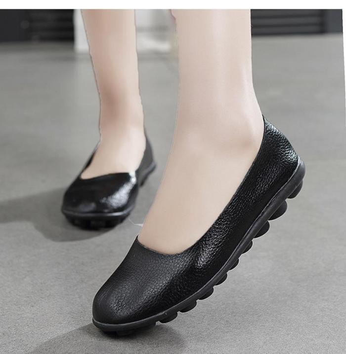 Women Flats Shallow Women Shoes For Nurse Ballerina Chaussures Femme Casual Women Loafers Genuine Leather Ballet Flat Shoes