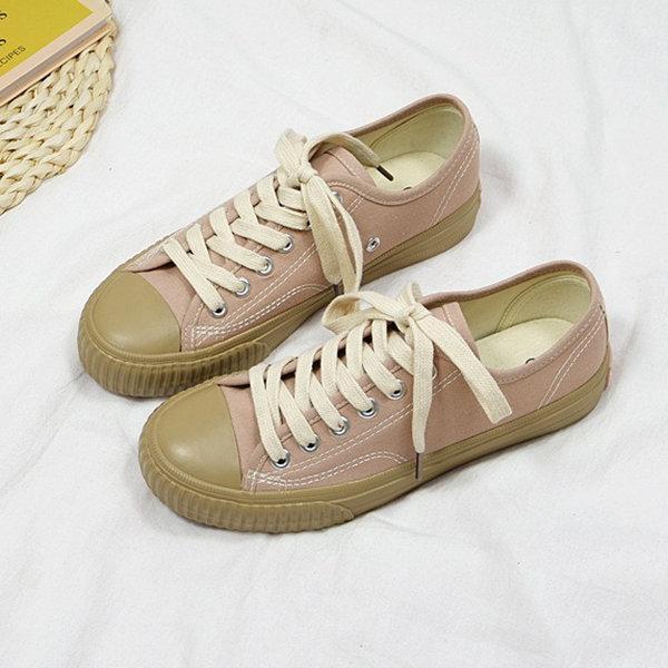 Women Daily Canvas sual Athletic Sneakers Lace Up Flats Shoes