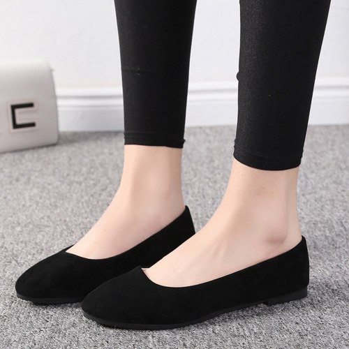 Plus Size Women Flats Shoes 2019 Loafers Flock Slip On Boat Shoes Female Round Toe Casual Flat Shoes Women Zapatos Mujer