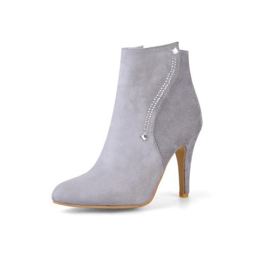 Women's High Heels Short Boots Pointed Toe Ankle Boots