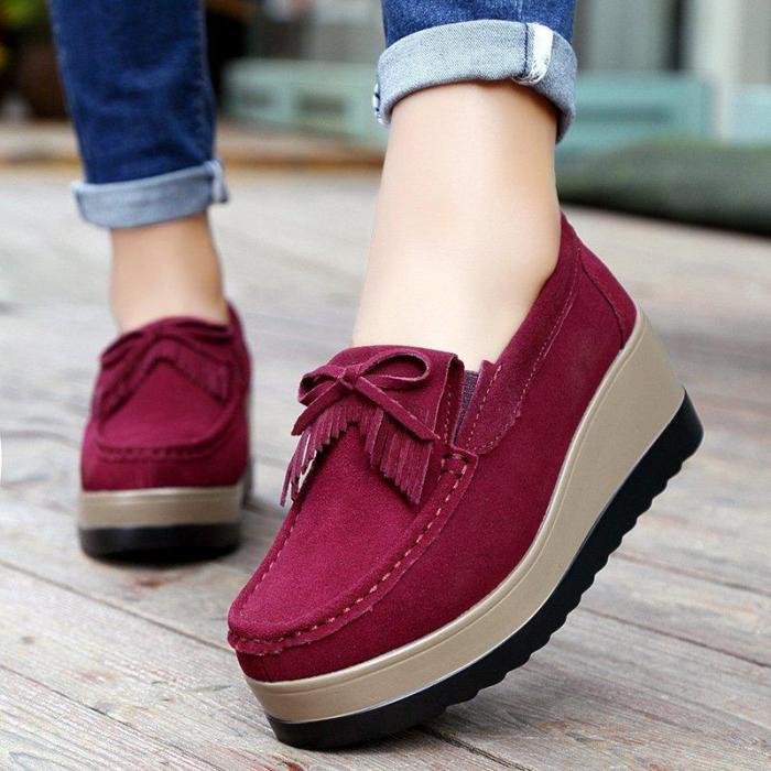 Women Artificial Nubuck Casual Lace Up Creepers