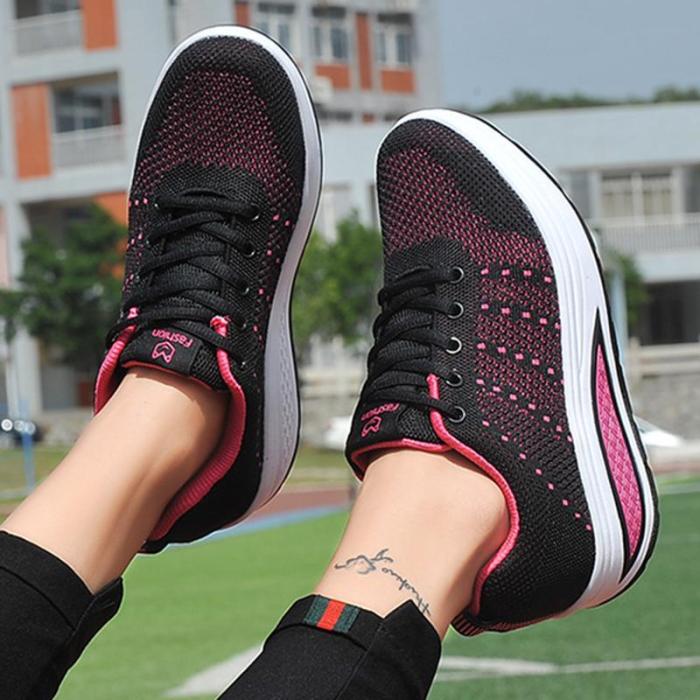 Mesh Lace Up Platform Breathable Casual Trainers Sneakers
