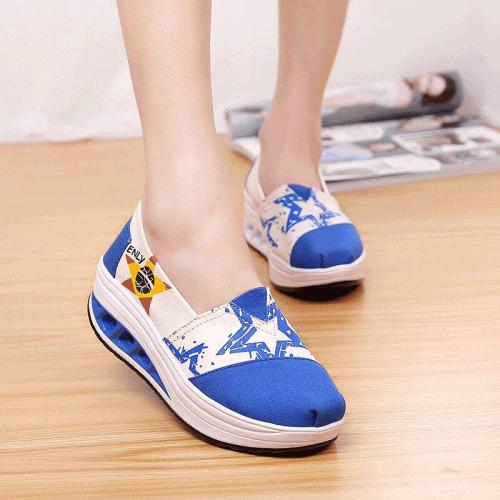 Height Increasing Women Platform Shoes High Quality Canvas Shoes Woman Fashion Sneakers Shockproof Espadrilles Ladies Loafers
