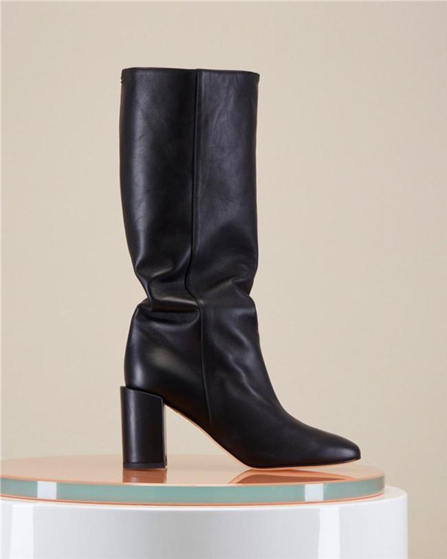 Solid Chunky Mid-Calf Boots