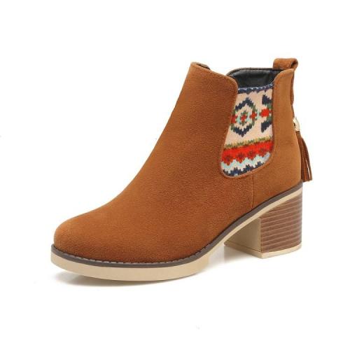 Women's Ankle Boots Fall and Winter Leisure Round Head Chelsea Boots Shoes