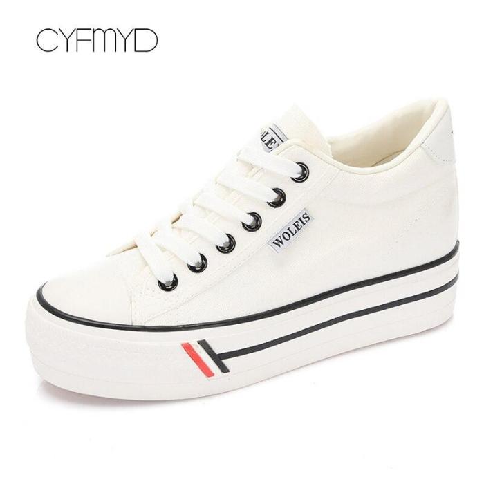 Women Casual shoes Increase within 2019 Female  canvas shoes Sturdy sole women platform shoes Nonslip Breathable Comfortable