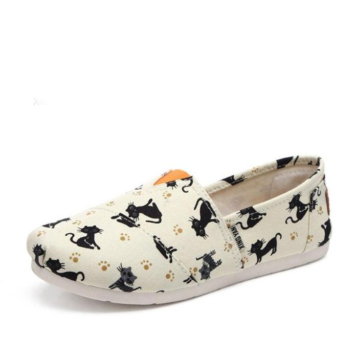 Spring Women Flat Shallow Loafers Canvas Shoes Fabric Female Casual Shoes Comfortable Breathable Ladies Mother Sewing Plus Size