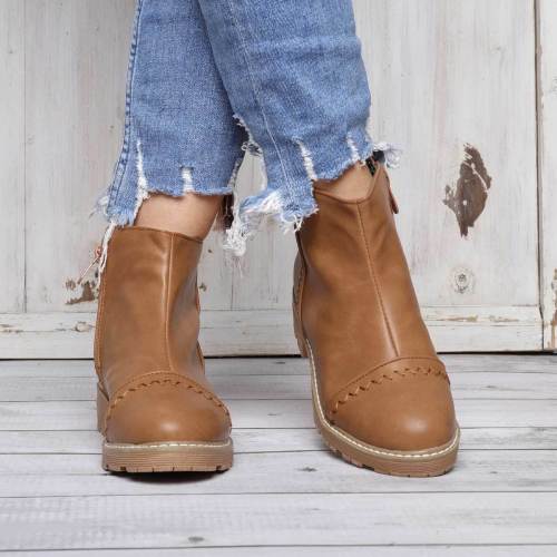 Women Ankle Boots Casual Chic Zipper Boots