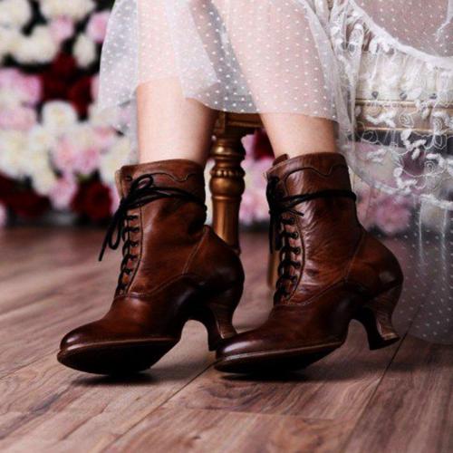 Women's Stiletto Heel Spring/fall Lace-Up Boots