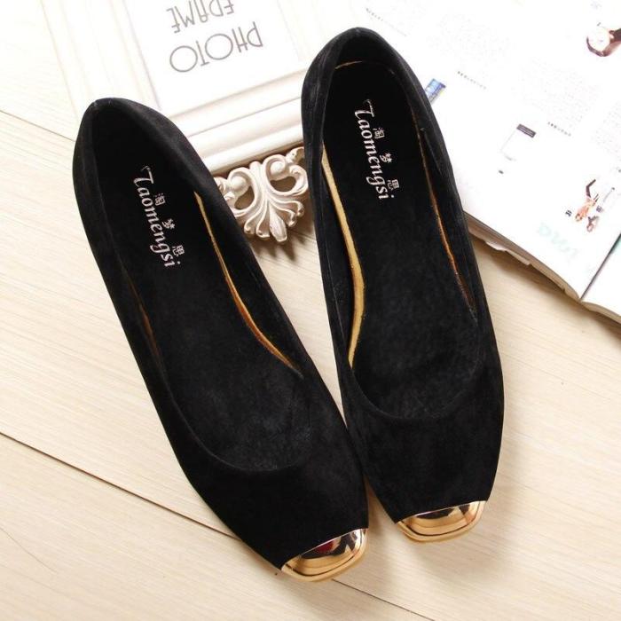 Women's Shoes New Square Head Girl Flats Korean Blue Large Size Women 40-43 Elegant Comfort Creepers Shoes YX0018