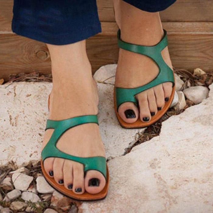 Women Leather Slippers Casual  Flip Flops Shoes
