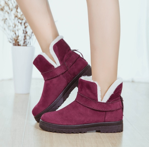 Women Fashion Suede Ankle Cotton Booties Snow Boots Suede