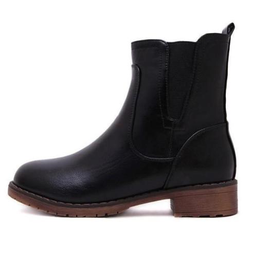 Faux Leather Ankle Boots Gum Outsole 8885