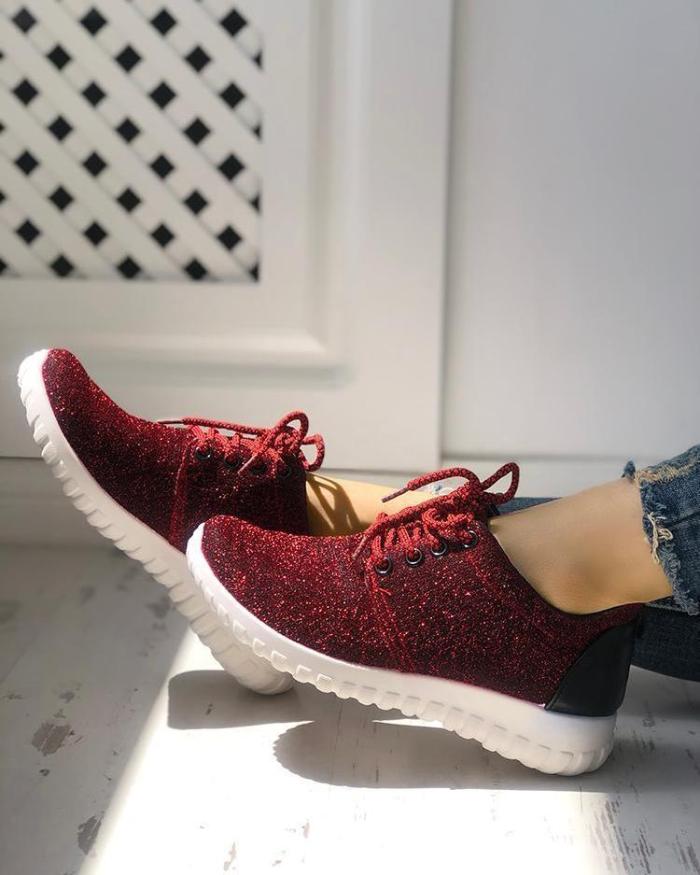 Glittering Net Surface Breathable Sneakers