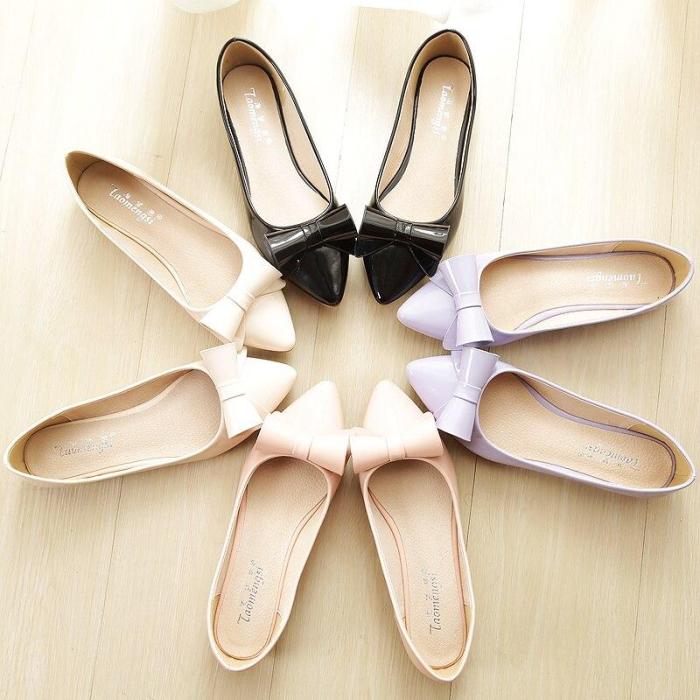 New Pointed Toe Large Size Women's Shoes Light Mouth Flat Heeled Fashion Casual Foot Work Sweet Female Flats YX0033