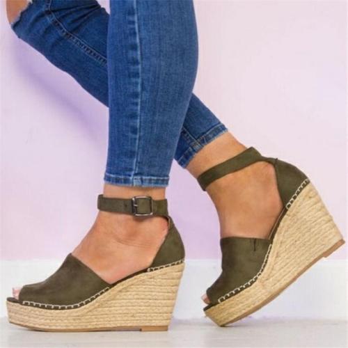 Fashion Wild   Wedge With Fish Mouth Sandals