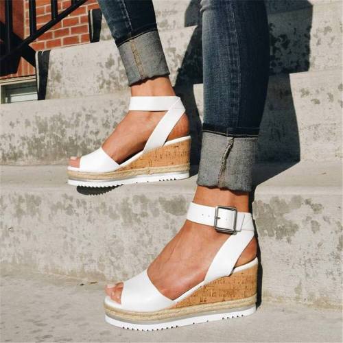 Fashion Versatile Wedge Heel   Strap Sandals