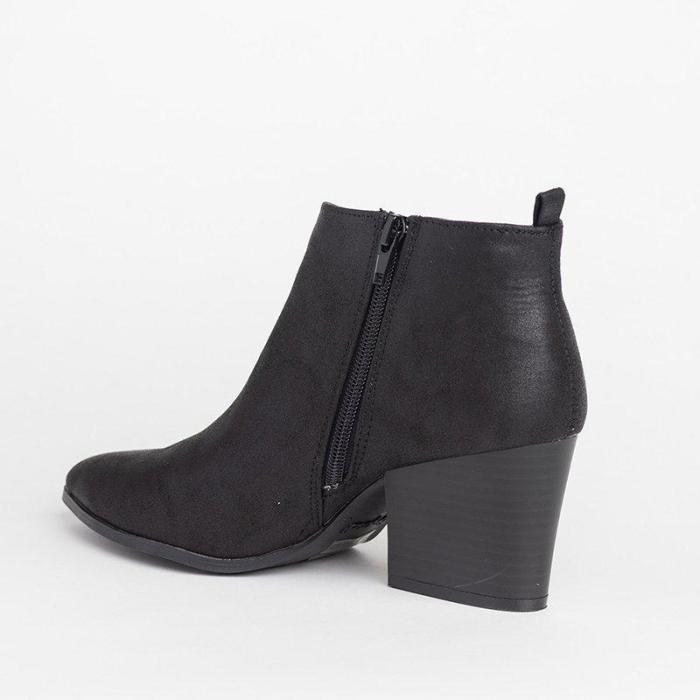 Chunky Heel Women Pointed Toe Boots