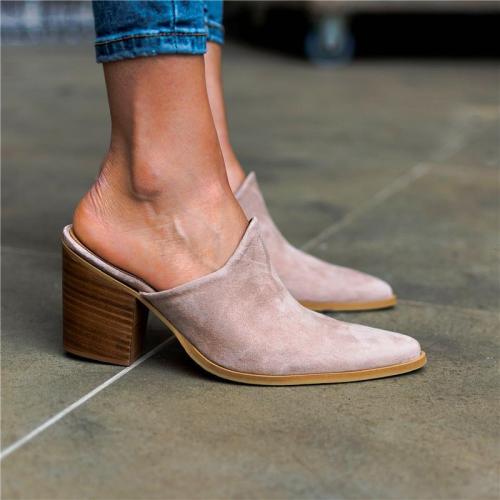 Comfortable Faux Leather Muller Heels
