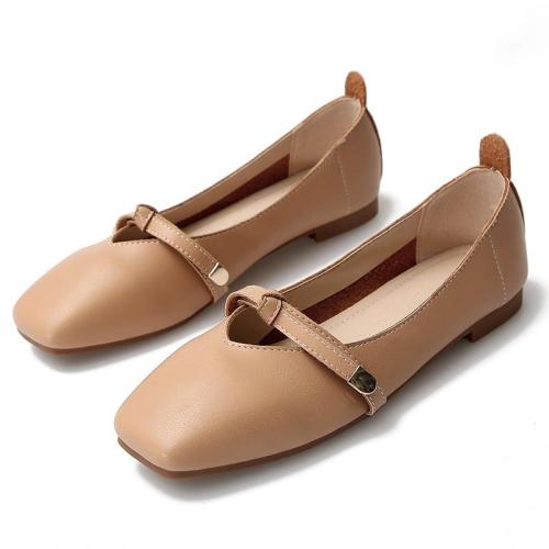 Summer New Flat Driving Shoes Square Toe Fashion Simple Student Shoe Women Low-heeled Casual Large Size Women's Shoes YX0008
