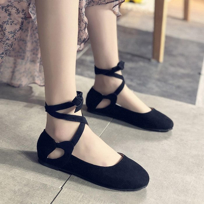 2019 Flat Shoes Women Lace Up Flats Women Boat Shoes Shallow Dancing Ladies Loafers Ballet Solid Women Flats