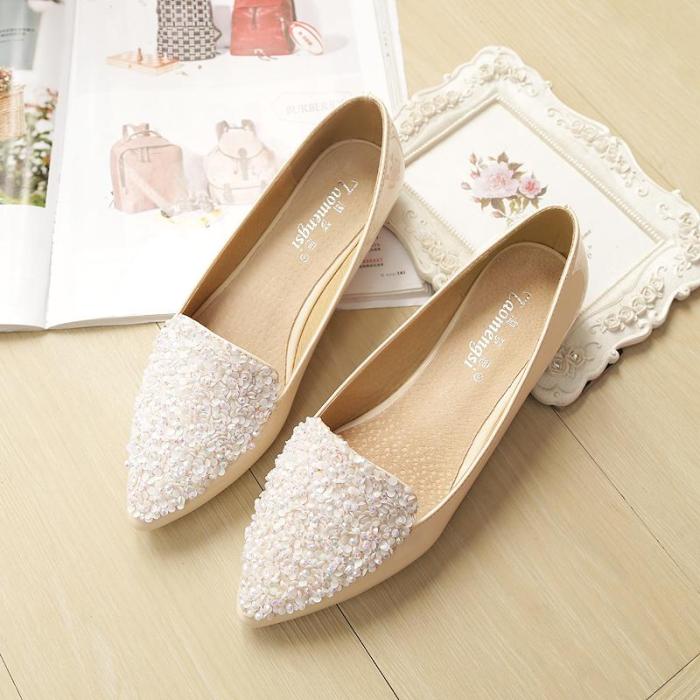 2019 New Summer Pointed Toe Pu Leather Sweet Light Mouth Casual Single Shoes Fashion Pregnant Women's Flat Shoes YX0015