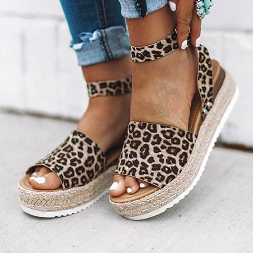 Platform Sandals Espadrilles Leopard Women Shoes