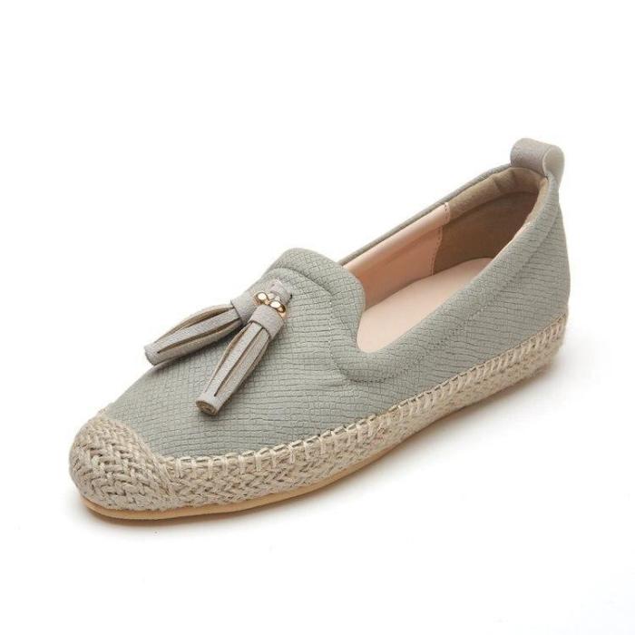 Loafers women Summer Sewing Massage Boat Shoes For Girl Casual Microfiber Round Toe Fringe Flat Shoes 2019 New
