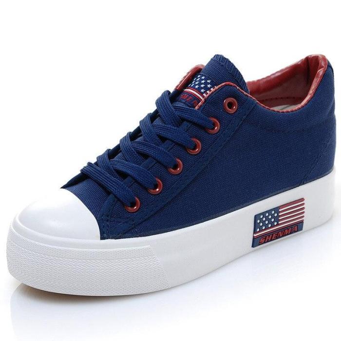 2018 Women New Fashion Platform Canvas Shoes Casual Ladies Casual Shoes Female Footwear Breathable Women Shoes CLD914