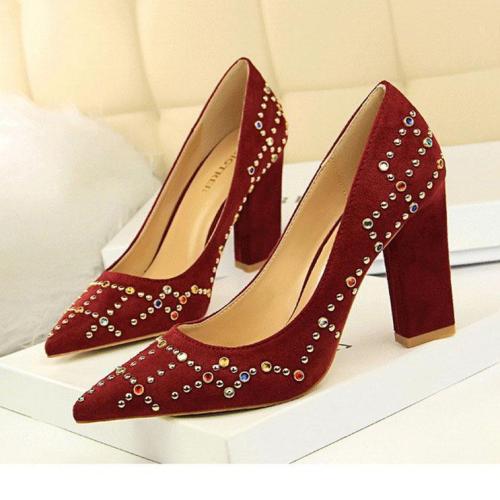 Colored Diamond Sequins High Heels Shoes