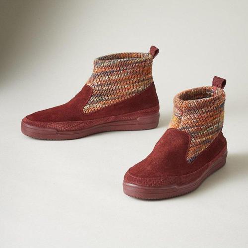 Women Casual Comfy Purl Slip On Flat Booties