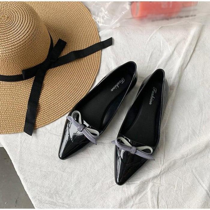 Women Spring Slip On Flat Shoes Woman Pu Leather Fashion Solid Pointed Toe Platform Female Party Shoes 36-40 Size New 2020