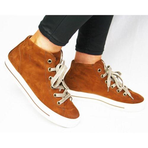 Flat Heel Lace-Up Womens Plus Zize Casual Sneakers