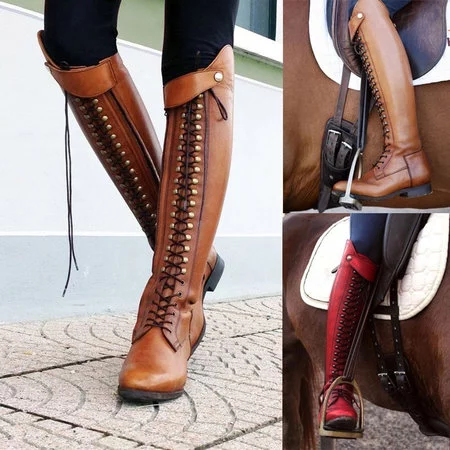Women Plus Size Horse Riding Booties Casual Shoes