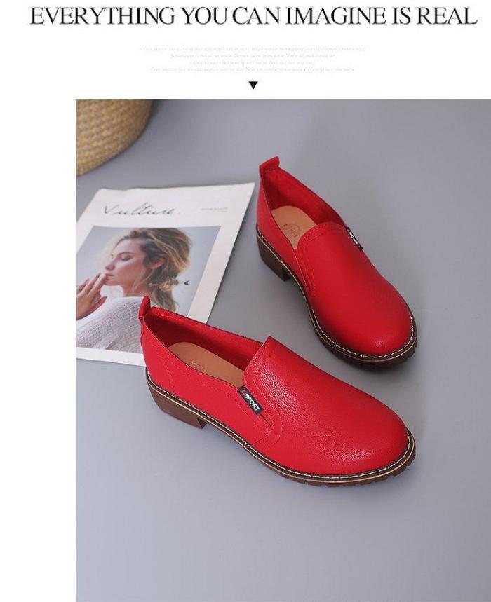 Non Slip Shoes Woman Loafers Solid color Flat Shoes women Breathable Square Heel Ladies Shoes Casual Shoes Sneakers Women