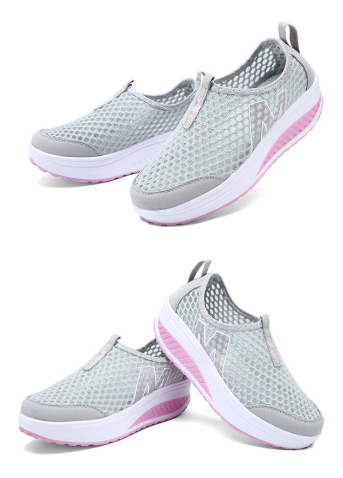 Flat Women's Shoes Spring Autumn Slip-on Ladies Air Mash Platform Sneaker Breathable Soft Women's Tennis Female Sport Shoes